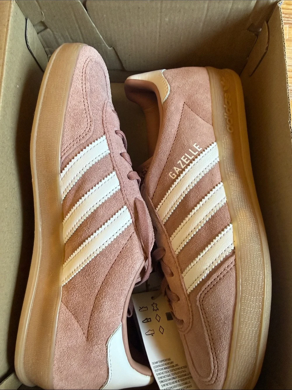 adidas Gazelle Women's Suede Sneakers in Dusty Rose with White Stripes